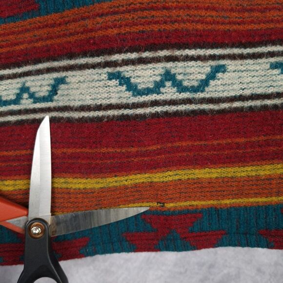 Vintage Woolrich Poncho Jacket Men Large Wool Aztec Hooded Baja Jacket USA - Picture 13 of 16